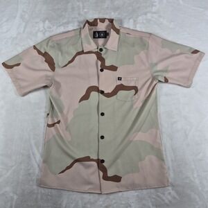 Tachuntfish Button Up Shirt Men's Small Camo Short Sleeve Camp Casual Comfort